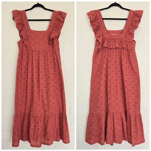 Ba&sh Eyelet Ruffle Rose Pink Dress - Picture 2 of 11